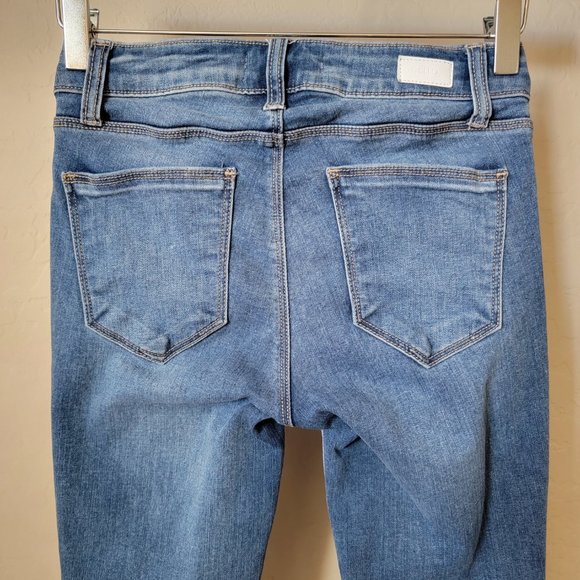 Cello Released High Low Raw Hem Skinny Denim Jeans - Picture 7 of 13